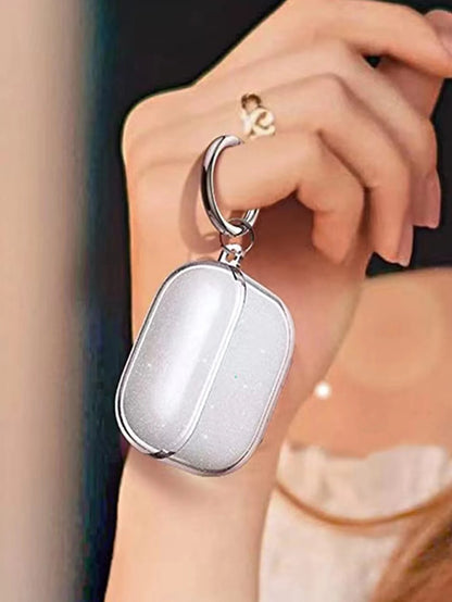 Glitter Earphone Case Stand Compatible With AirPod 4 Pro 3, 3, 2/1, Transparent Bluetooth Earphone Protective Case Soft Earphone Cover