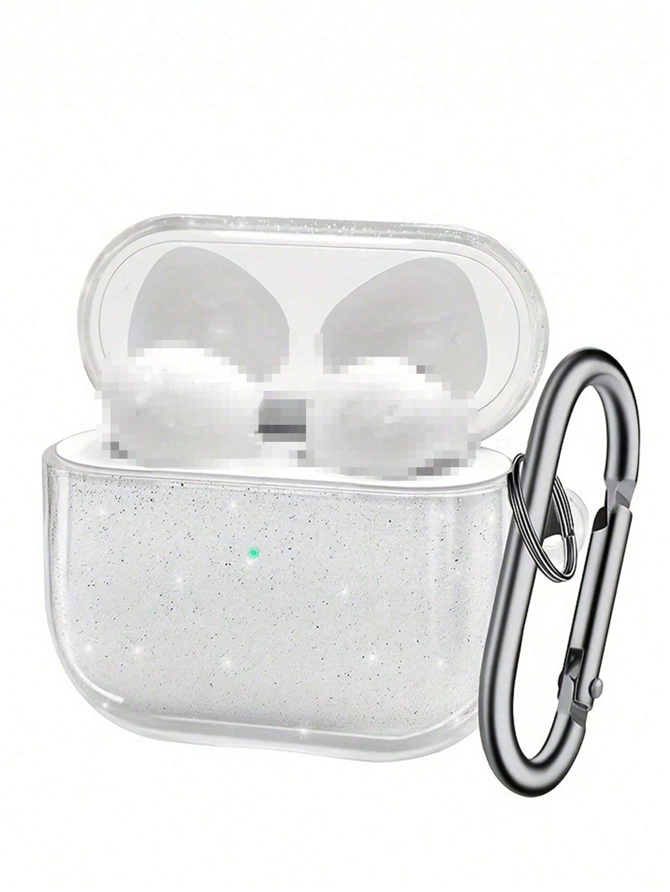 Glitter Earphone Case Stand Compatible With AirPod 4 Pro 3, 3, 2/1, Transparent Bluetooth Earphone Protective Case Soft Earphone Cover