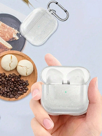 Glitter Earphone Case Stand Compatible With AirPod 4 Pro 3, 3, 2/1, Transparent Bluetooth Earphone Protective Case Soft Earphone Cover