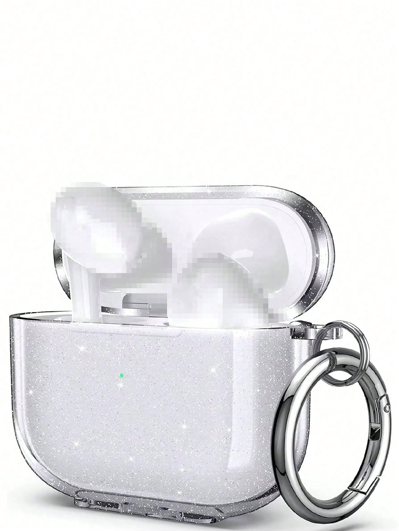 Glitter Earphone Case Stand Compatible With AirPod 4 Pro 3, 3, 2/1, Transparent Bluetooth Earphone Protective Case Soft Earphone Cover