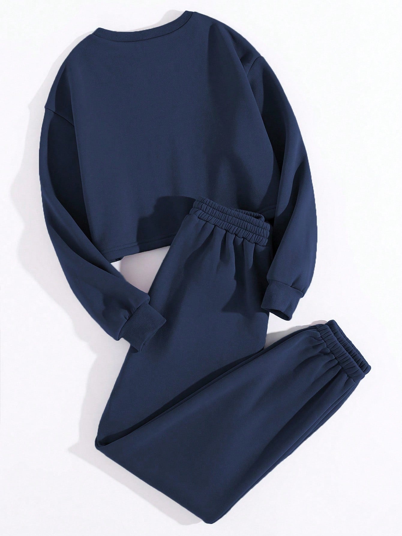 GlowEve Casual Solid Color Fleece Sweatshirt And Sweatpants Set, Autumn/Winter