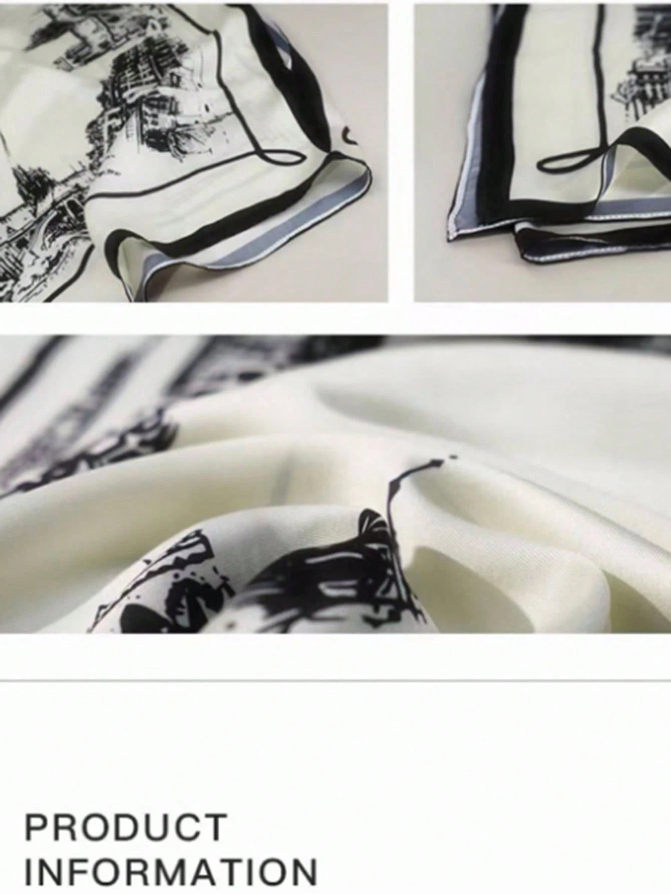 GlowEve Elegant Black And White Summer Tea Party Top For Women,Off-Shoulder Batwing Sleeve Loose Satin Shirt,Building Print European Cityscape Pattern Top