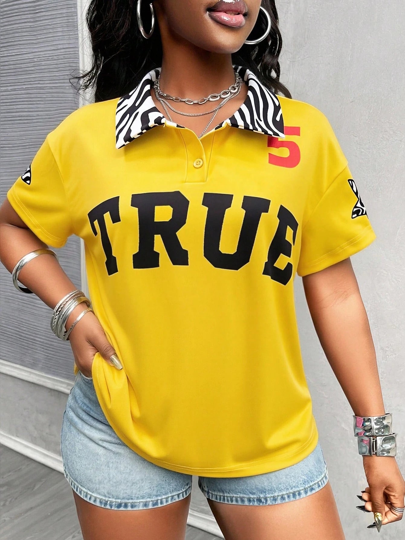 Glyssa Women's New Sweet & Cool Casual Vacation Minimalist Romantic Shirt Collar Short Sleeve T-Shirt