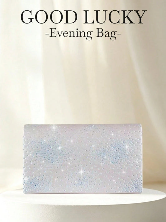 GOOD LUCKY Rhinestone Women's Evening Clutch Bag, Luxury, Fashion, Minimalist Velvet Handbag. Suitable For Wedding/ Party/ Commute/ Workplace/ Date And Other Occasions.