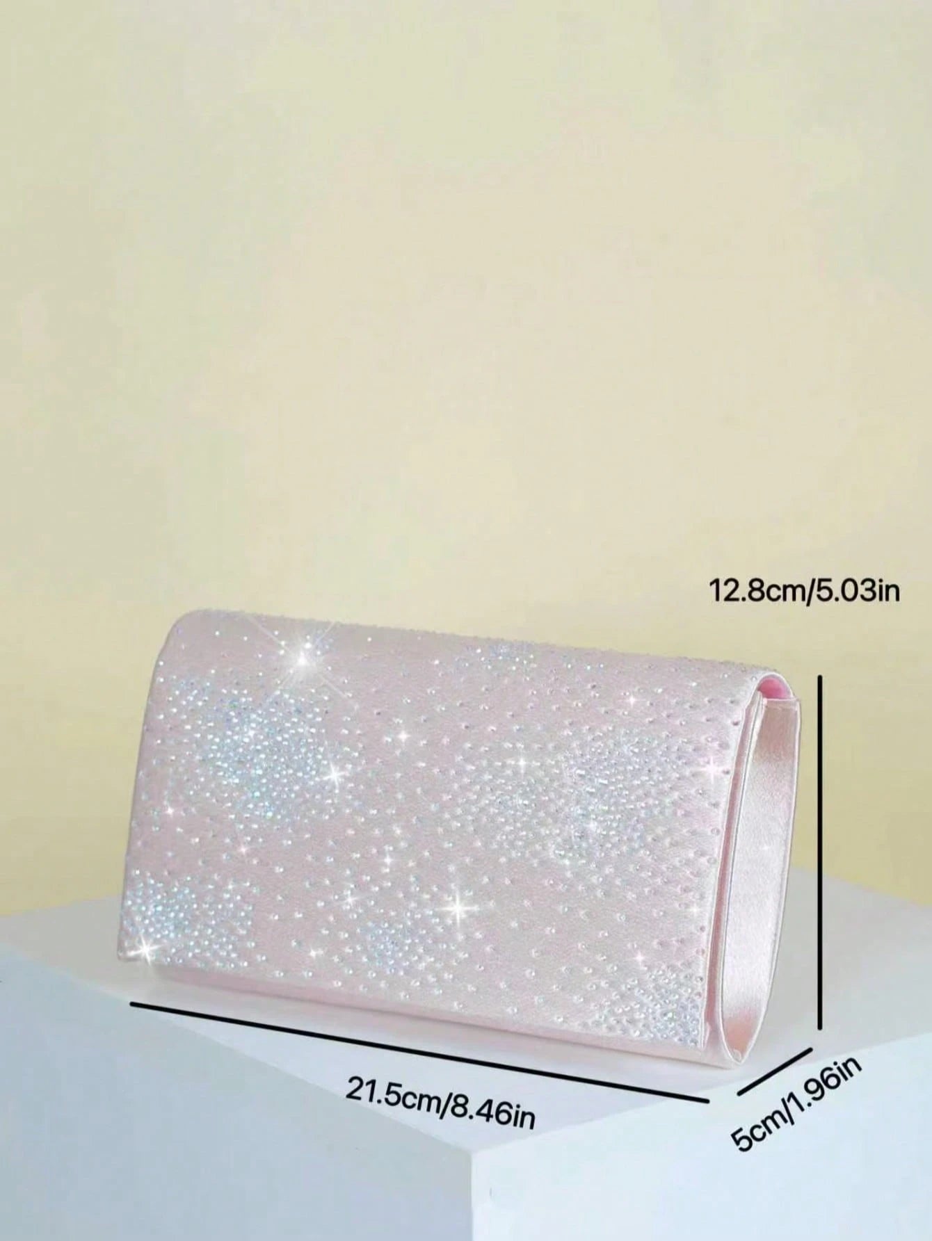 GOOD LUCKY Rhinestone Women's Evening Clutch Bag, Luxury, Fashion, Minimalist Velvet Handbag. Suitable For Wedding/ Party/ Commute/ Workplace/ Date And Other Occasions.