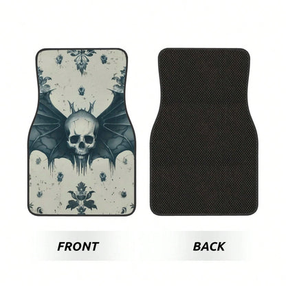 Gothic Skull Bones Removable 4-Piece Set Of Car Floor Mats,Suitable For Carpets Of Various Vehicle Models,Auto Accessories For Truck Sedan
