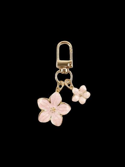 HAILIAN 1pc Sakura Shaped Keychain, Lightweight And Graceful Sakura Design With Rectangular Tag, Suitable For Bag Pendant, Car Key Chain, Couples, Birthday, Holiday Gifts Bag Charm Accessories Charms
