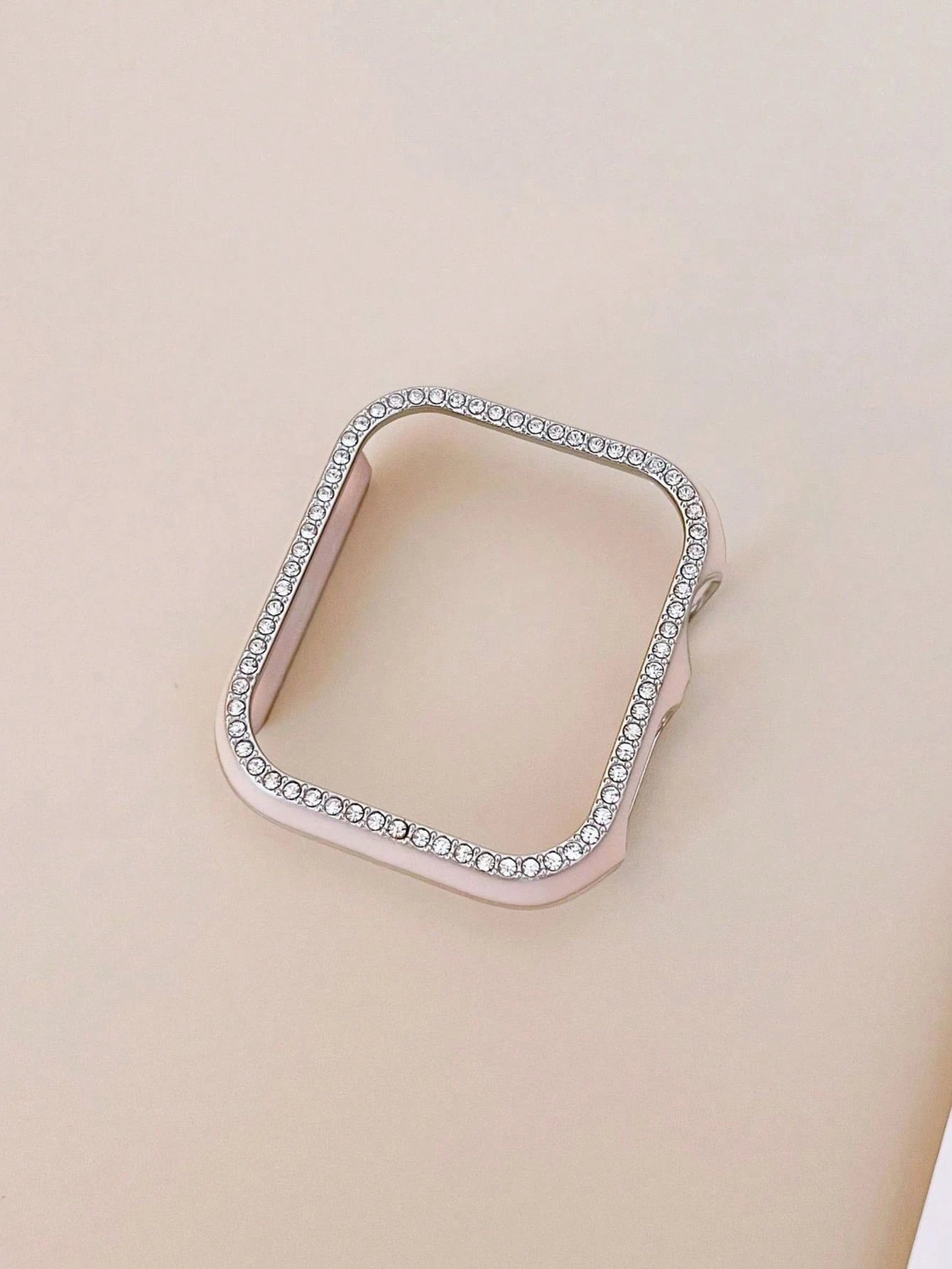 Half Plastic Case Compatible With Apple Watch Series 8 7 6 SE 5 4 3 2 Glossy PC Cubic Zirconia Frame Laser Engraving Bumper Cover Compatible With Apple Watch Gift For Birthday/Valentines/Easter/Boy/Gi