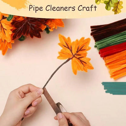 Halloween DIY Pumpkin Bouquet Set, Chenille Stem Handmade Kit With Pumpkin Accessories, Suitable For Children And Adults Autumn Decoration Supplies, Creative Handmade Project, Halloween Party Home Dec