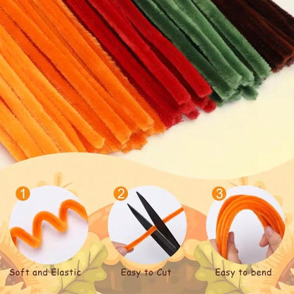 Halloween DIY Pumpkin Bouquet Set, Chenille Stem Handmade Kit With Pumpkin Accessories, Suitable For Children And Adults Autumn Decoration Supplies, Creative Handmade Project, Halloween Party Home Dec
