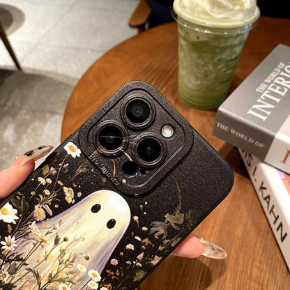 Halloween Gift J-Ghost Series Flowers And Ghosts Spectral Cuteeye- Catchingphone Accessories For Iphone 16 15 14 13 12 11 Pro Max Plus Protective,Suitable For IPhone17 Air