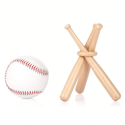 Handcrafted Mini Wooden Sticks With Interlocking Rings: Unique Baseball-Themed Decor Ornaments
