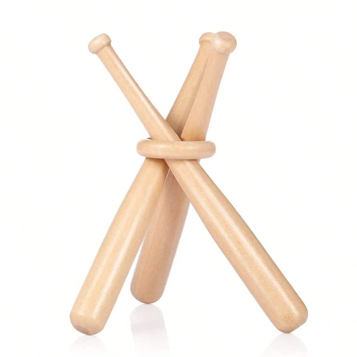 Handcrafted Mini Wooden Sticks With Interlocking Rings: Unique Baseball-Themed Decor Ornaments