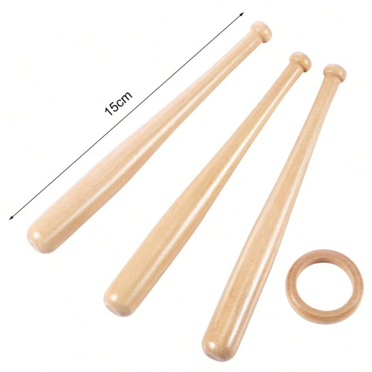 Handcrafted Mini Wooden Sticks With Interlocking Rings: Unique Baseball-Themed Decor Ornaments