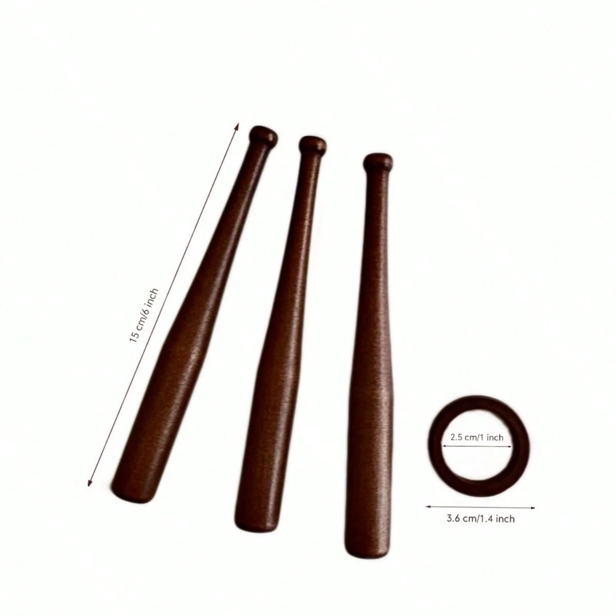Handcrafted Mini Wooden Sticks With Interlocking Rings: Unique Baseball-Themed Decor Ornaments