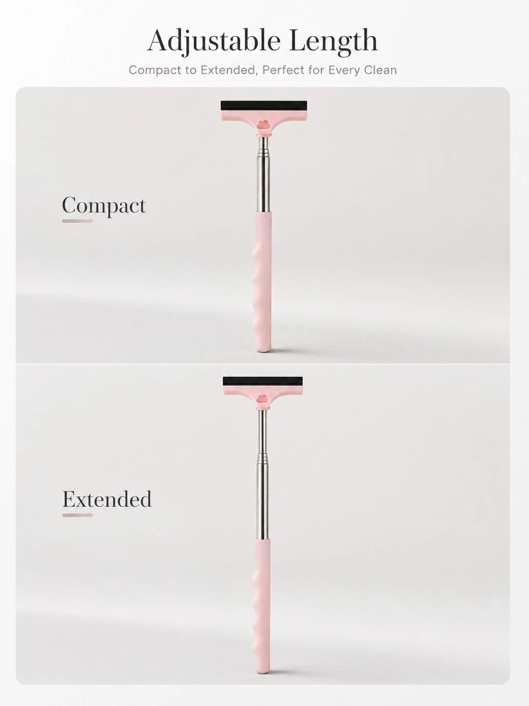Handheld Telescopic Car Brush, Portable Rearview Mirror Squeegee, Car Glass Cleaner, Rain & Frost Remover, Double-Sided Scraper With Soft Blade To Protect Glass, Adjustable Length For Windshield, Side