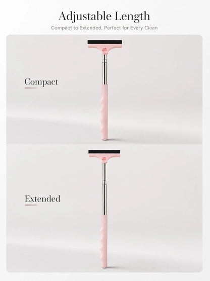 Handheld Telescopic Car Brush, Portable Rearview Mirror Squeegee, Car Glass Cleaner, Rain & Frost Remover, Double-Sided Scraper With Soft Blade To Protect Glass, Adjustable Length For Windshield, Side
