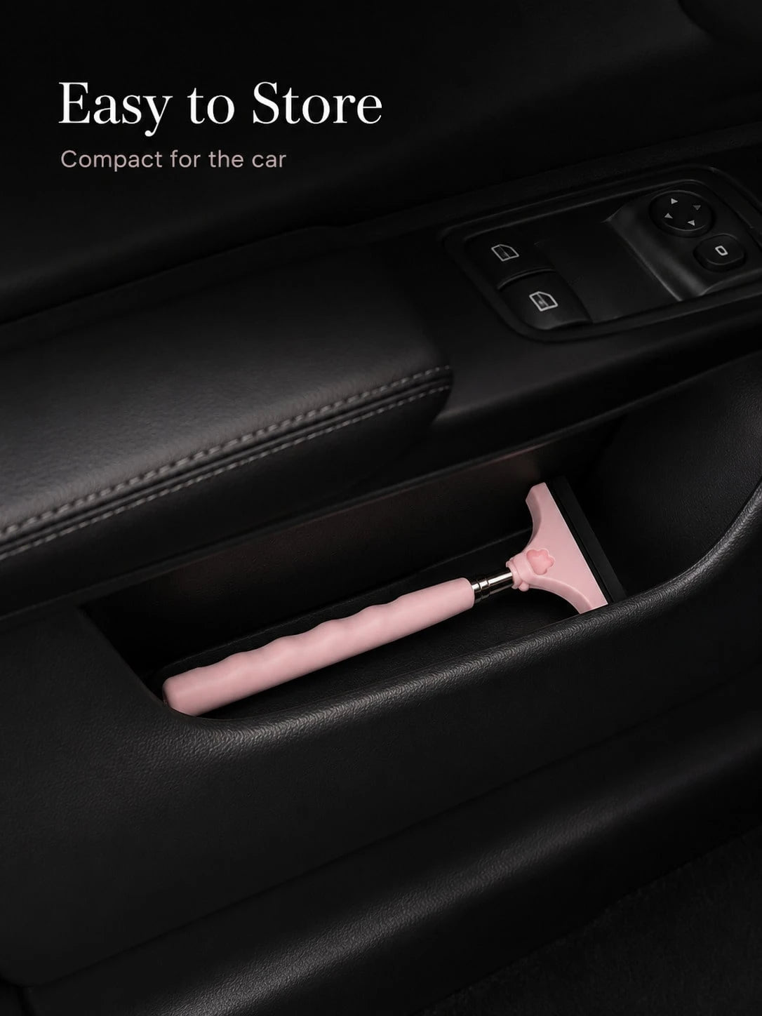 Handheld Telescopic Car Brush, Portable Rearview Mirror Squeegee, Car Glass Cleaner, Rain & Frost Remover, Double-Sided Scraper With Soft Blade To Protect Glass, Adjustable Length For Windshield, Side