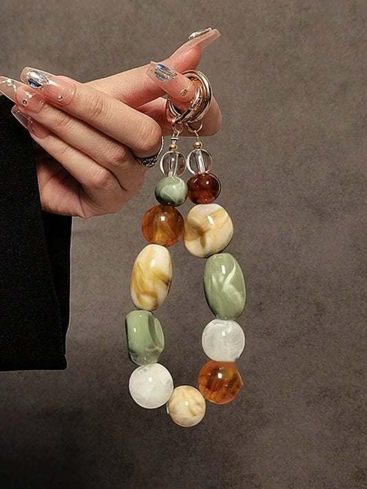Handmade Beaded Keychain, Personalized Creative Women Handbag Pendant Wristlet Short Hanging Cord Car Key Chain Accessory Gifts For Mother, Family, Friends, Birthday, Holiday Phone Charm, Phone Chain