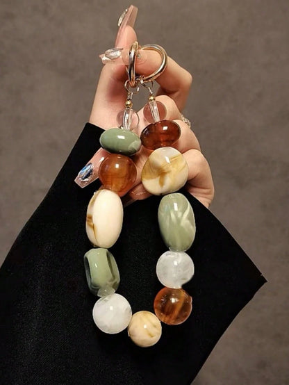 Handmade Beaded Keychain, Personalized Creative Women Handbag Pendant Wristlet Short Hanging Cord Car Key Chain Accessory Gifts For Mother, Family, Friends, Birthday, Holiday Phone Charm, Phone Chain