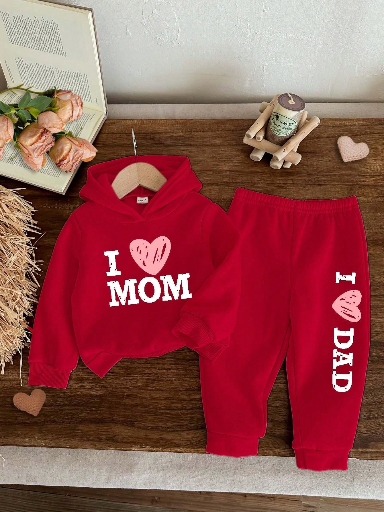 Happikins Baby Girl Knitted Soft Hooded Casual Loose Long Sleeve Thick Sweatshirt And Pants Set, Suitable For Autumn And Winter