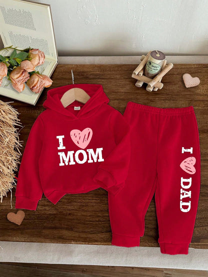 Happikins Baby Girl Knitted Soft Hooded Casual Loose Long Sleeve Thick Sweatshirt And Pants Set, Suitable For Autumn And Winter