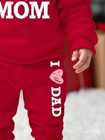 Happikins Baby Girl Knitted Soft Hooded Casual Loose Long Sleeve Thick Sweatshirt And Pants Set, Suitable For Autumn And Winter