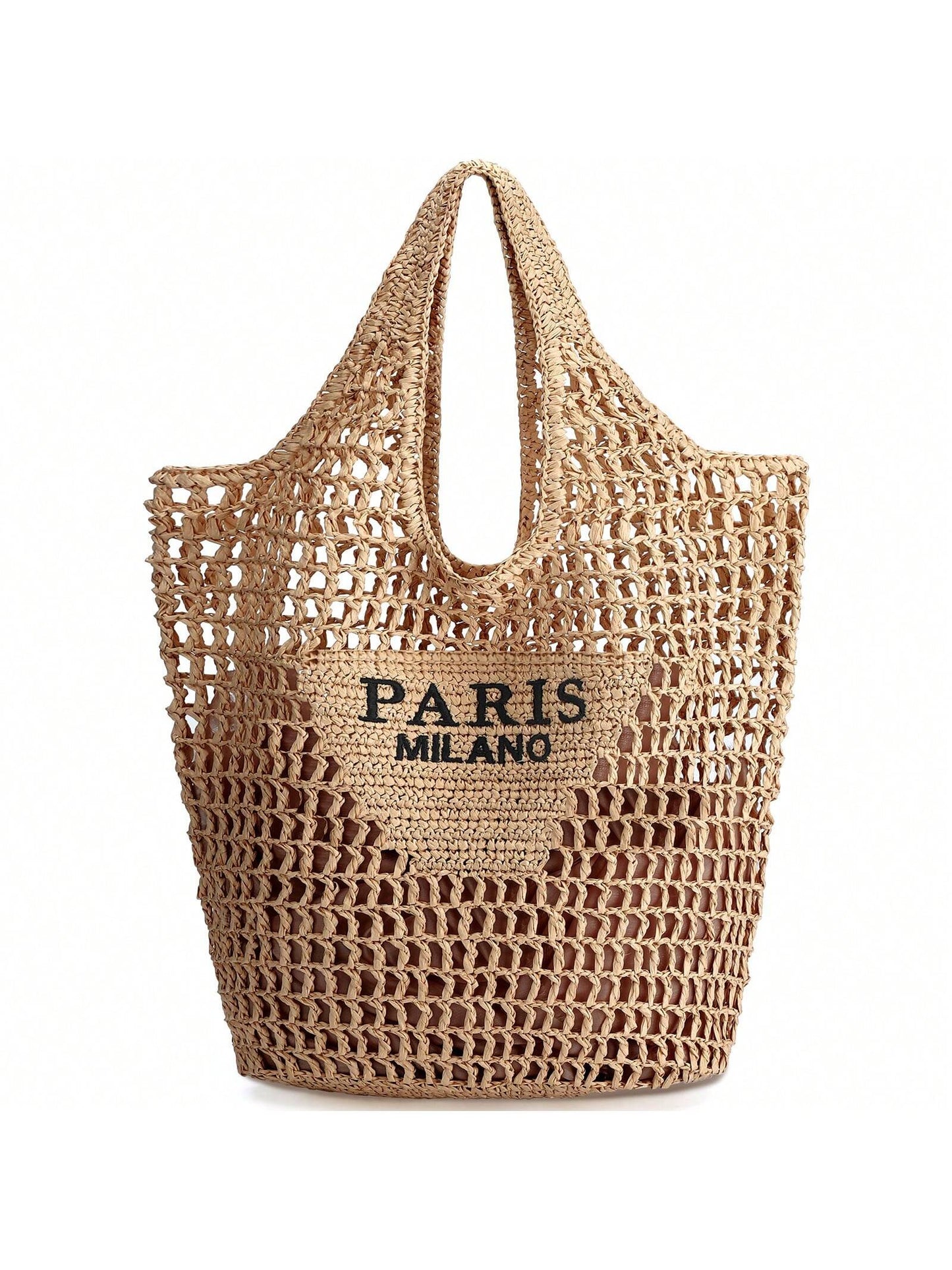 Hatisan Straw Beach Bag For Women Summer Woven Beach Tote Bag Shoulder Handbags Boho Bag