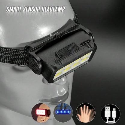 Headlamp Rechargeable Strong Light Medium Light Weak Light Flash SOS Type C Charging Port Built In 400mAh 800mAh Battery Waterproof Dustproof Lightweight Comfortable Construction Work Auto Repair Emer