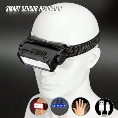 Headlamp Rechargeable Strong Light Medium Light Weak Light Flash SOS Type C Charging Port Built In 400mAh 800mAh Battery Waterproof Dustproof Lightweight Comfortable Construction Work Auto Repair Emer