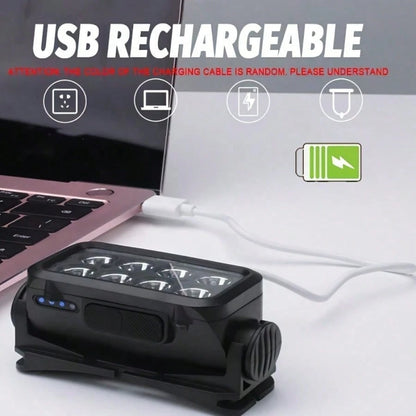 Headlamp Rechargeable Strong Light Medium Light Weak Light Flash SOS Type C Charging Port Built In 400mAh 800mAh Battery Waterproof Dustproof Lightweight Comfortable Construction Work Auto Repair Emer