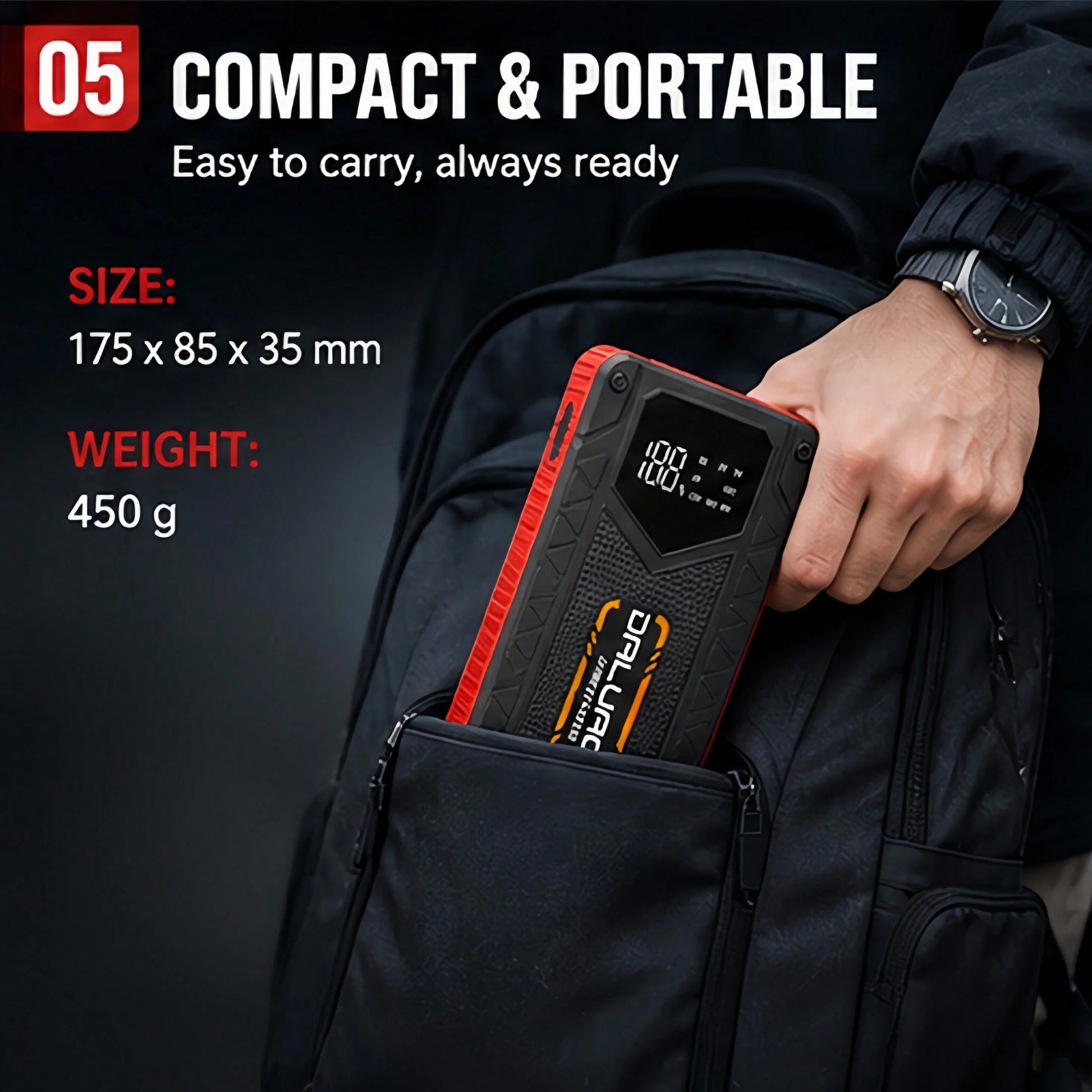 Heavy Duty 12000A Car Starter Power Pack, Portable 12V Jump Starter With LED Flashlight And Smart Safety Jumper Cables For Gas And Engines, Ideal For Sedans SUVs Pickup Trucks And Motorcycles, Christ