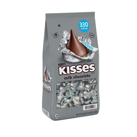 HERSHEY'S KISSES Milk Chocolate Candy 330 Pcs – Classic Foil-Wrapped Sweet Chocolates Bulk Pack For Parties, Gifts & Sharing