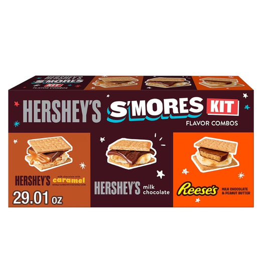 HERSHEY'S & S'mores Flavor Combos Kit 29.01 Oz – Complete S'mores Set With Chocolate, Peanut Butter Cups & Marshmallows For Campfires, Desserts & Parties