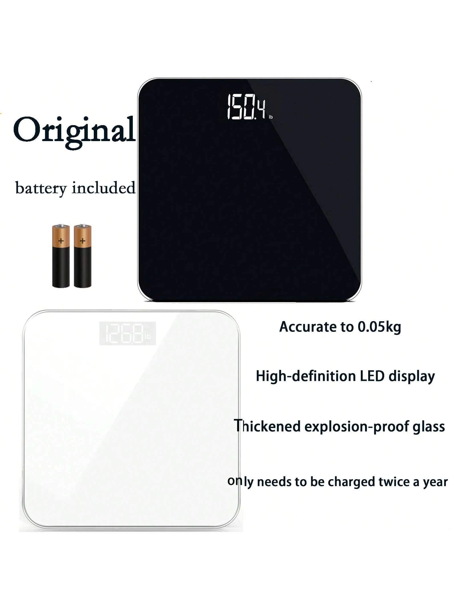 Hidden Screen Weight Scale, Human Digital Bathroom Scale, Accurate To 0.05 Lbs, Bright LED Display And Clear Large Numbers, Upgraded Quality, Safety For Elderly Home Use, 400 Lbs/180 Kg