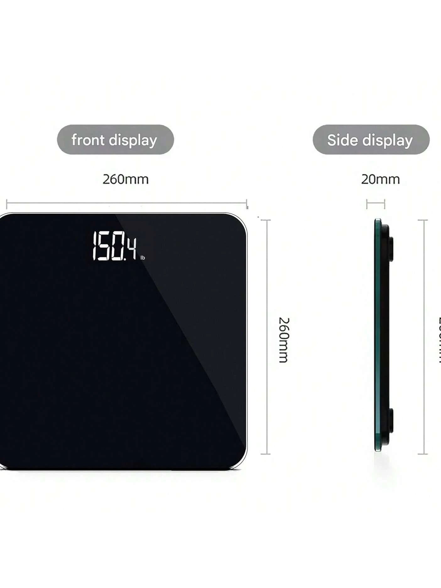 Hidden Screen Weight Scale, Human Digital Bathroom Scale, Accurate To 0.05 Lbs, Bright LED Display And Clear Large Numbers, Upgraded Quality, Safety For Elderly Home Use, 400 Lbs/180 Kg