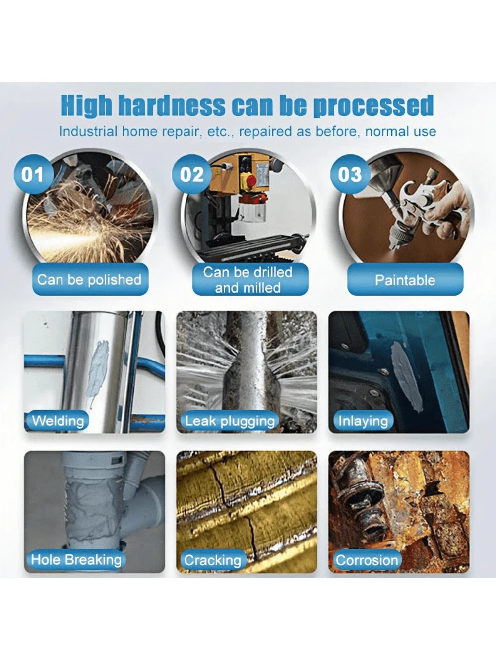 High Strength Metal Repair Glue Strong Cold Welding Glue Magic Plastic Repair Casting Adhesive Heat Resistance AB Glue Sealant