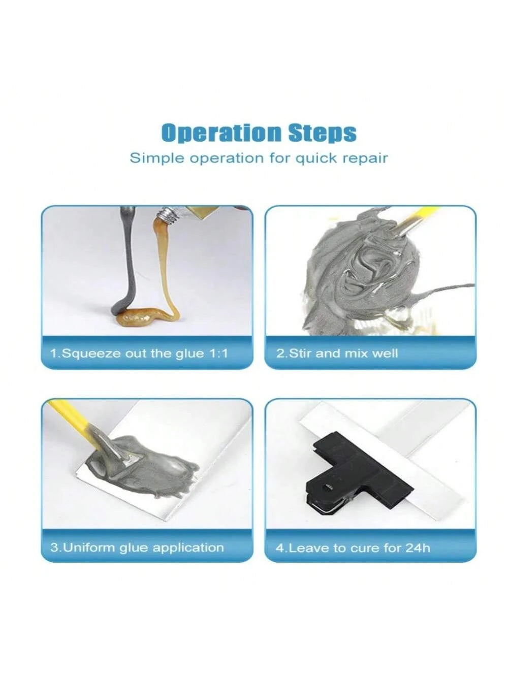 High Strength Metal Repair Glue Strong Cold Welding Glue Magic Plastic Repair Casting Adhesive Heat Resistance AB Glue Sealant