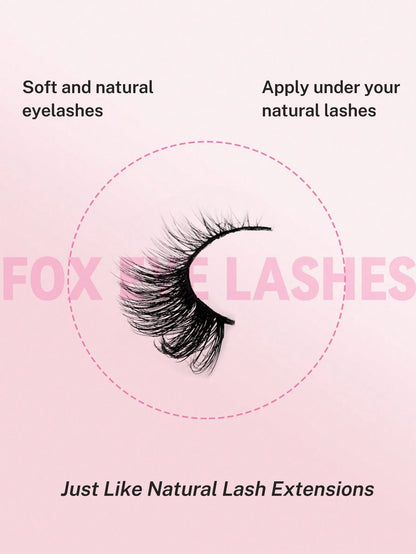 Hinarin 5 Pairs Cat Eye False Eyelashes, 3D Effect, Short Length, Natural Look, Slender D-Curl Faux Mink Eyelashes, Elongated Eye Tail, Dense Fox Eye False Eyelashes, Strip False Eyelashes, Eyelashes