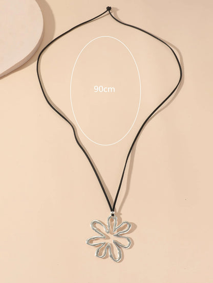 Hollow Out Flower Charm Necklace Valentines,Mom,Mother,Mother's Day,Gift