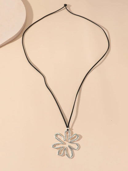 Hollow Out Flower Charm Necklace Valentines,Mom,Mother,Mother's Day,Gift