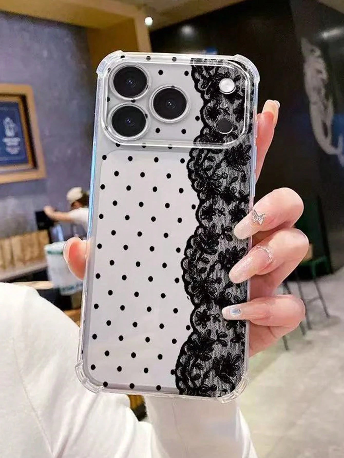 Hot-Selling INS Style Polka Dot Lace Shockproof TPU Phone Case Protective Cover Compatible With IPhone 11/12/13/14/15/16/17