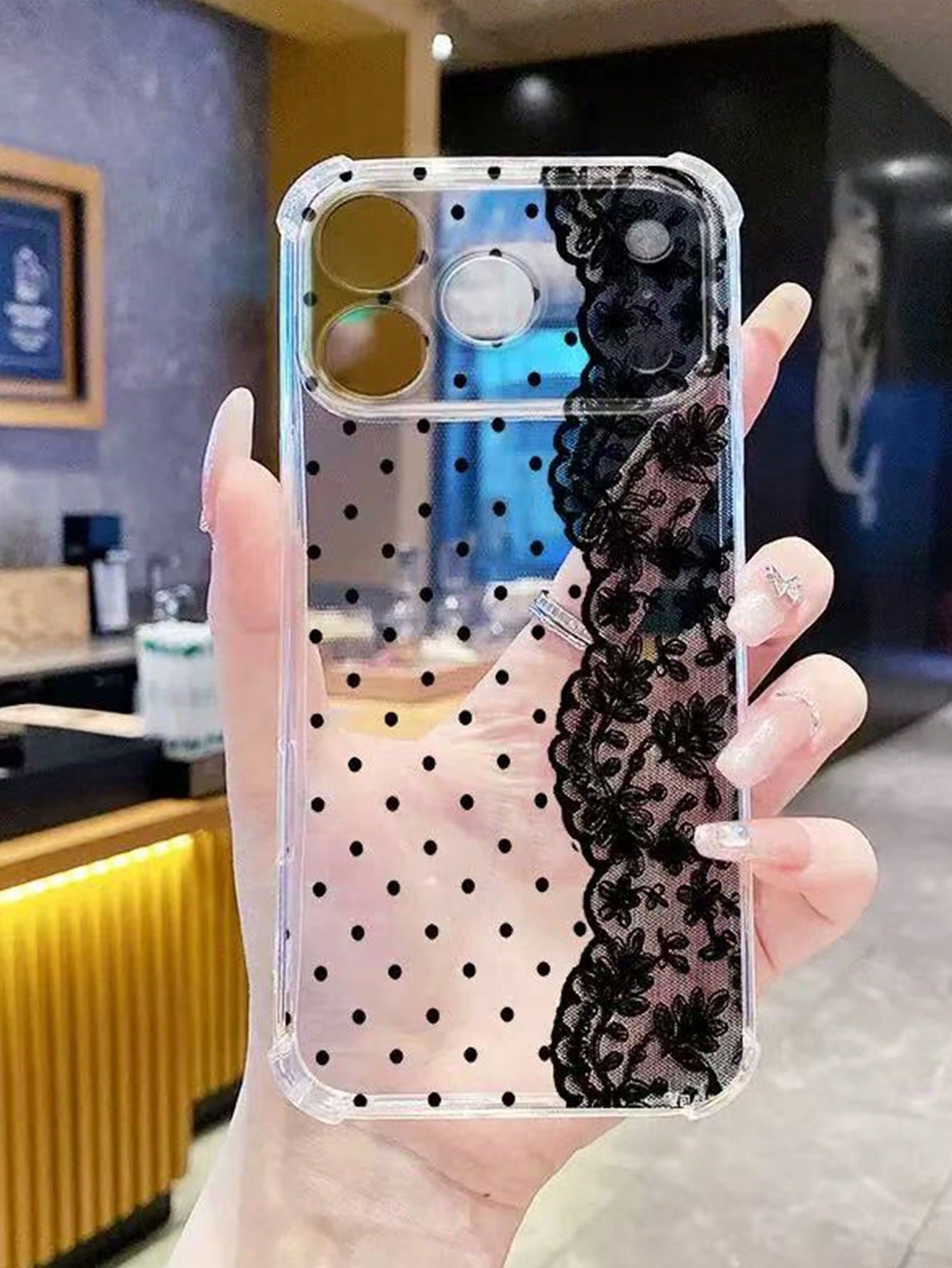Hot-Selling INS Style Polka Dot Lace Shockproof TPU Phone Case Protective Cover Compatible With IPhone 11/12/13/14/15/16/17