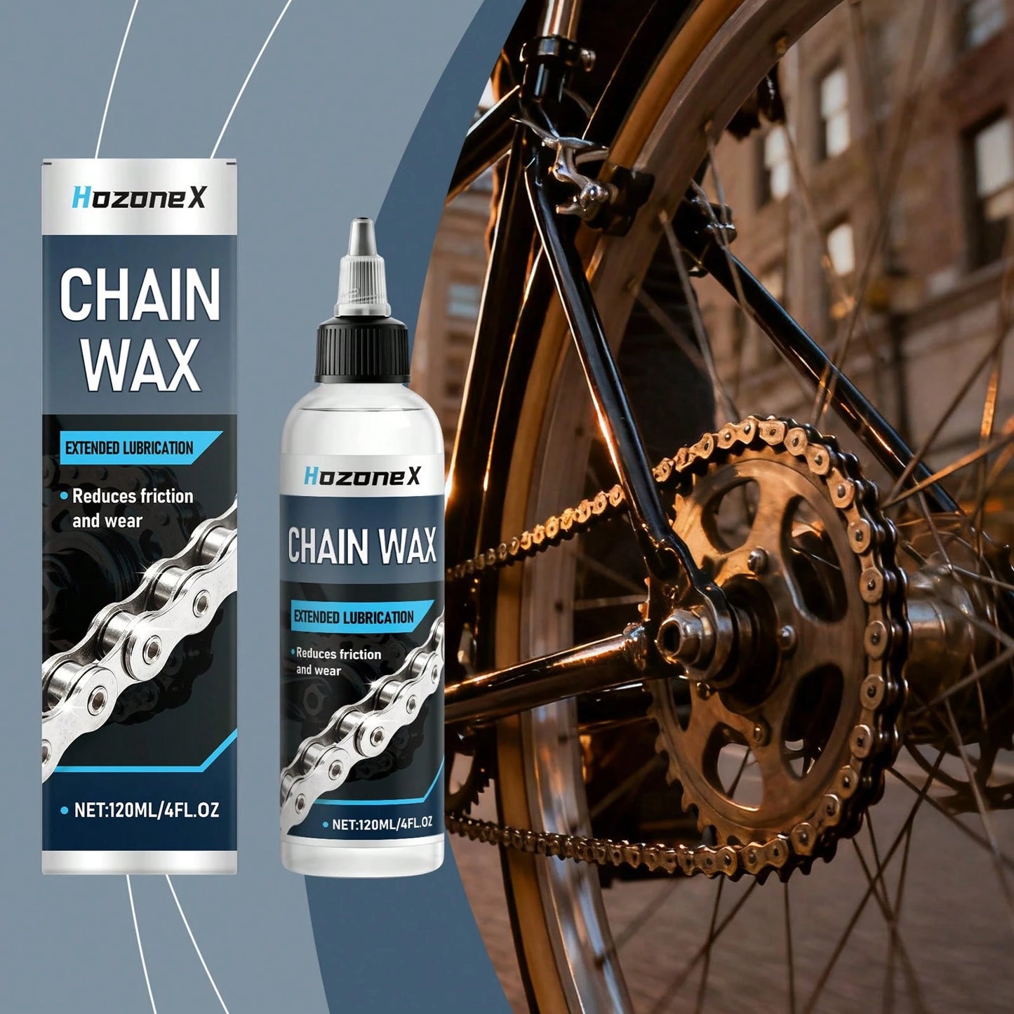 HOZONEX 120ml Bike Chain Lubricant- Long-Lasting Anti-Friction & Wear Reduction Formula For Mountain Bike, Road Bike, Bicycle Chain, Outdoor Cycling Daily Use,Gifts For Men And Women Suitable For Fat