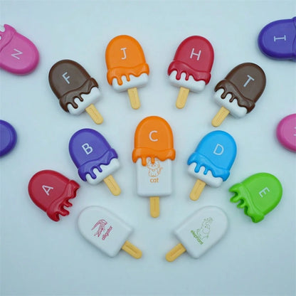 HUHUJIA Ice Cream Pre-School Learning Set- Counting, Color Classification, Stacking Toys| Letters And ABC Learning In Capital And Small Cases, The Ideal Gift For Children