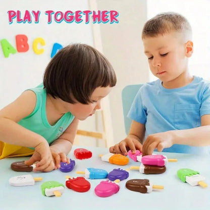 HUHUJIA Ice Cream Pre-School Learning Set- Counting, Color Classification, Stacking Toys| Letters And ABC Learning In Capital And Small Cases, The Ideal Gift For Children