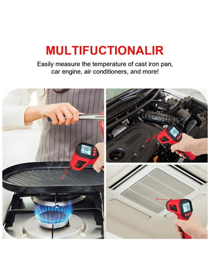 HYTAIS TS600 Digital Thermometer, Non-Contact Temperature Sensor, Non Contact IR Gun Emissivity Adjustable-50~600°C Handheld Temp Measure For Cooking Pizza Oven Industrial Outdoor