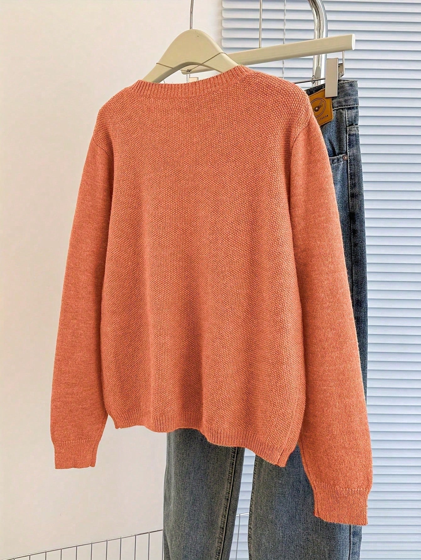 ii Casual Loose Metal Button Knit Cardigan