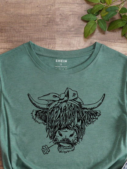 INAWLY Figure Graphic Tee Graphic Tees Women Tops