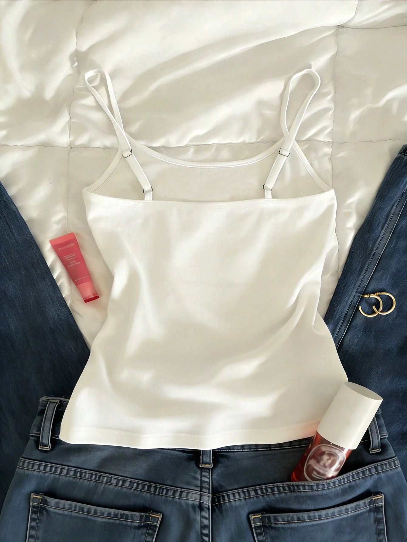 INAWLY Summer Vacation Style Color-Blocked Floral Camisole Top, 3D Printed Fresh Color Matching, Slim-Fit Versatile Casual Top For Travel & Daily Wear, Ideal Summer & Perfect Gift For Ladies